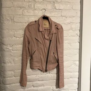 Free people beige linen jacket